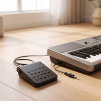 Compact Sustain Pedal with Angled Plug Slim Keyboard Sustain Pedal Non-Slip Foot Switch with Cable Wired for Keyboardists, Pianists, Home Practice, Stage, Studio