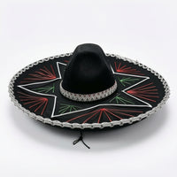 Sombrero with Chin Cord Embroidered Sombrero Costume Hat Theatrical Headwear for Partygoers