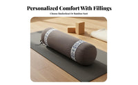Removable Cover Cylindrical Mind-Body Support Cushion Spine Support Buckwheat Support Cushion Easy to Clean for Yogis, Stretching