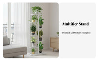 Space Saving Multi-Tier Plant Stand Sturdy Floor Standing Plant Shelf Large Capacity Metal Flower Pot Holder Heavy Duty for Gardeners, Homeowners, Interior Decorators, Living Room, Balcony, Outdoor, Garden