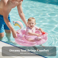 Anti-Rollover Inflatable Shell Swim Seat Gentle Leg Holes Glitter Mermaid Tail Buoyancy Device Fun Design for Parents, Beach