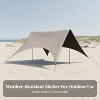 Hexagonal Shelter Sun Protection UPF 50+ Camping Gear for Groups of Friends, Sports Spectators, Campsite, Backyard, Outdoor Meals