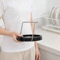 Lid Organizer O-Ring Stainless Steel, Pan Lid Organizer, Anti-Drip Kitchen Lid Support, for Clean Worktop