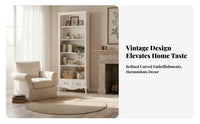 Vintage & design Narrow Hutch Cabinet Freestanding bookshelf Space-Saving Design shelving individual individual Two-Door Cupboard for Book Lovers, Apartment Dwellers, Living Room, Home Office, Bedroom, Hallway