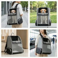 Pet Backpack Carrier Breathable Pet Carrier Backpack Structured Ventilated for Travel, Vet Visits