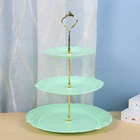 European Design 3 Tier Cupcake Stand Elegant Design Tiered Fruit Platter Easy to Clean Plastic Cupcake Stand Lightweight for Wedding