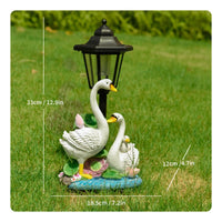 Solar Lamp with Bird Base Outdoor Garden Statue with Solar Light Figurine Sculpted for Gardeners, Patio, Pathway