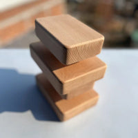 Beech Wood Exercise Blocks Sanded Finish Wooden Fitness Blocks Thick Workout Gear for Push-Ups