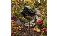 Witch Wind Whirligig Stunning Garden Wind Whirligig with Stake Garden Stake Decoration Double-Tier Yard Art Metal for Patio