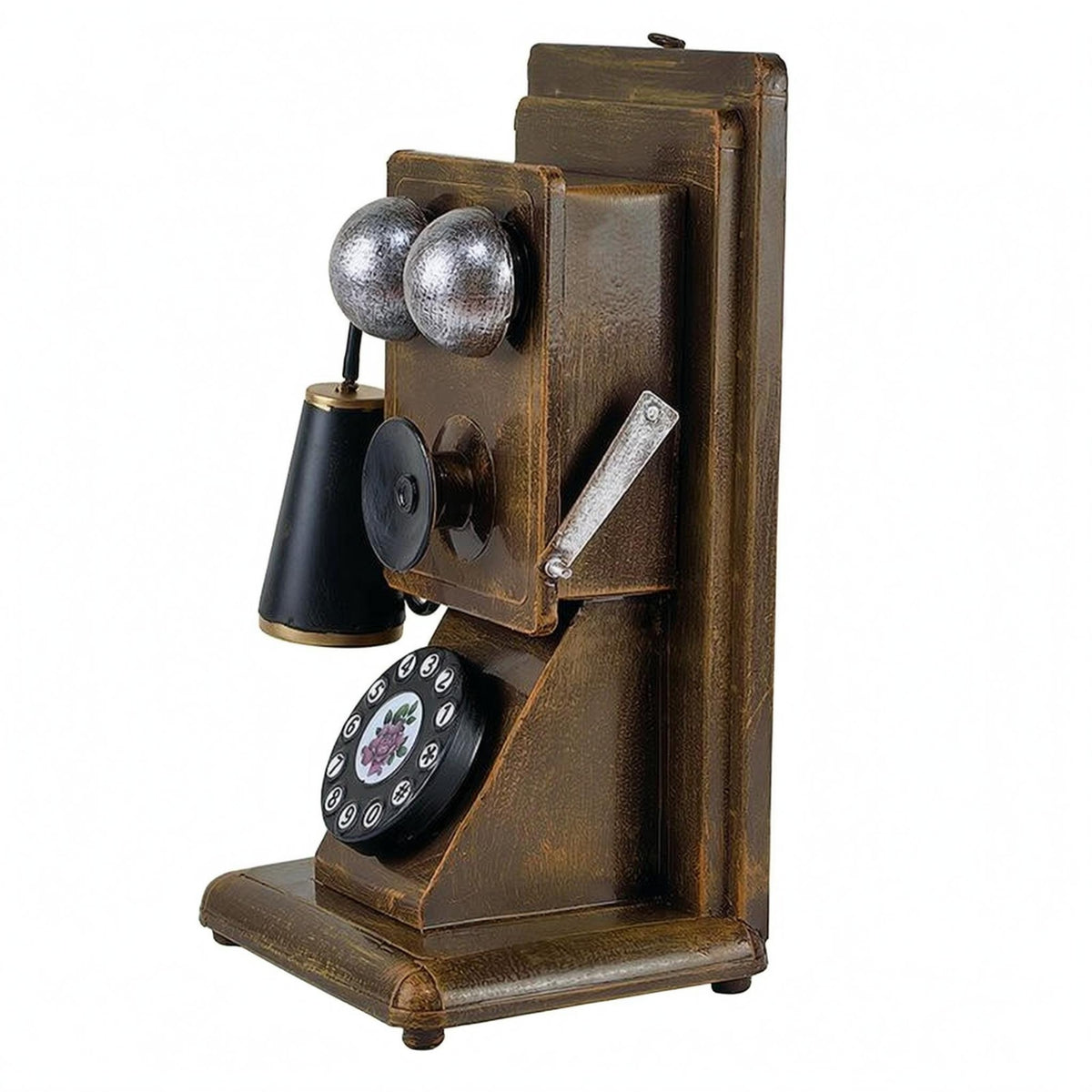 Metal Rotary Dial Phone Model Tabletop Telephone Ornament European-Inspired Vintage Phone Decor Decorative Craft