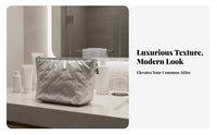 Quilted Makeup Pouch Multi-Functional Quilted Cosmetic Pouch Portable for Travel
