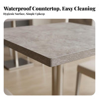 Thickened Tabletop Quick-Service Restaurant Table Easy to Clean Commercial Dining Set Heavy-Duty Stainless Steel Pedestal Table Low Maintenance for Business Owners, Restaurants, Snack Counters, Cafes
