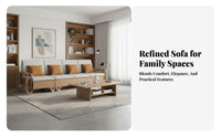 L-Shaped Sofa with Under-Seat Storage New Chinese design Living Room Furniture full Wood Frame for Homeowners, Pet Owners