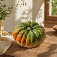 Pumpkin Prop Realistic Pumpkin with Stem Ribbed Decorative Foam Pumpkins for Autumn Display, Harvest Decor