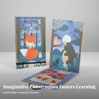 16 Pieces Wolf Theme Wooden Blocks Early Education Creative Shape Game Creature Construction Toy Educational for Preschoolers