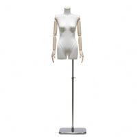 Cloth-Covered-Covered Half-Body Female Mannequin Textured Headless Torso Mannequin Narrow Shoulder Clothing Form Telescopic for Shop Window