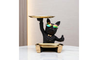 French Canine Butler Tray Modern Design Butler Dog Statue Organizer French Canine Key Holder Great Gift Suggestion