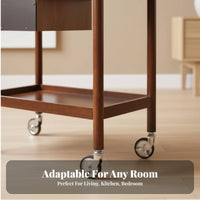 With casters 2-Tier Utility mobile organizer Mobile Design 2-Tier Rolling Organizer Space-Saving Side Table Multi-Functional for Apartment Dwellers, detachableice Workers, Living Room, Bedroom, Kitchen, Bathroom