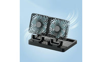 360-Degree Rotation Two-headHead Car Fan Shielded Grille Solar-Powered Fan