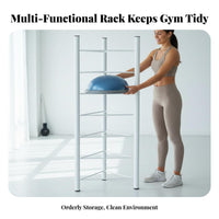 Space-Saving Balance Ball Storage Rack Sturdy Construction Exercise Ball Display Stand High Capacity Vertical Storage Rack Stable Design for Fitness Studio Operators