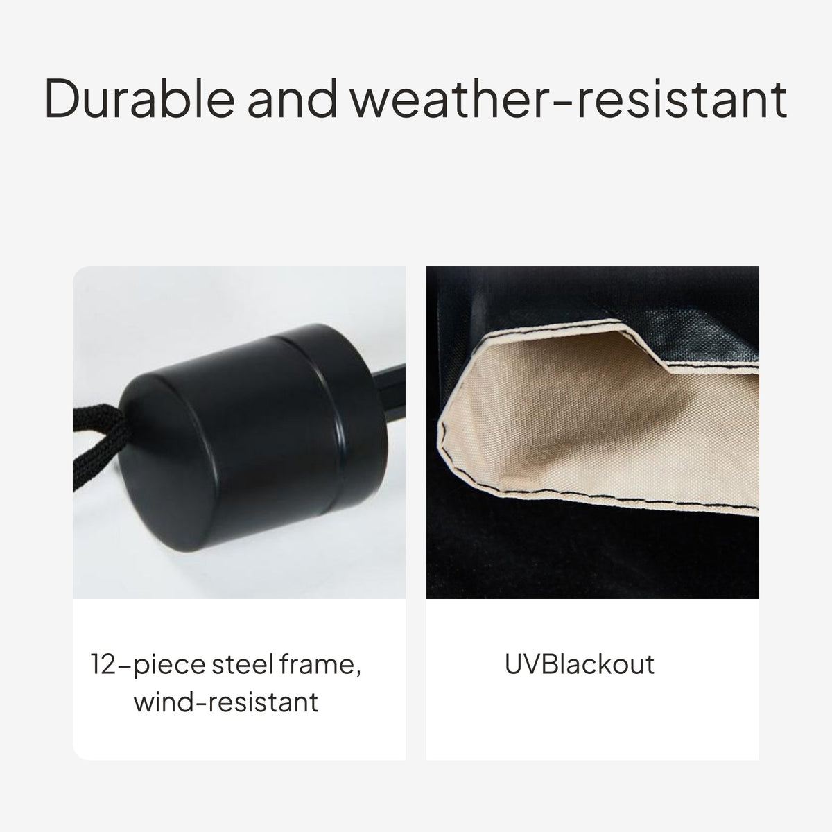 Large Folding Umbrella for Sun and Rain, UPF50+, Windproof