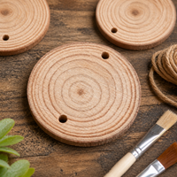 Pre-drilled Pine Wood Slices for DIY Crafts, Painting, and Decorations