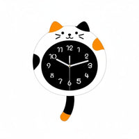 Cartoon Timepiece Clock Lightweight Cartoon Cat Clock Noiseless Mechanism Home Decor for Kids, Nursery