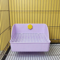 Square Bunny Litter Tray with Elevated Base, Large Bunny Litter Box for Adult Pets, Easy to Clean Toilet with Removable Grate, 29cm