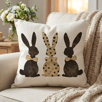Easter Bunny Pillow Cover Peach Skin Material Easter Bunny Pillowcase Machine Washable Cartoon Bunny Throw Pillow Case for Homeowners, Parents