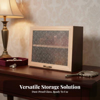 Countertop Display Case Sturdy Wood Wooden Display Cabinet Figurine Storage Box Multifunctional Design Vintage Design Curio