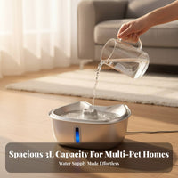 3L Large Capacity Cat Water Fountain LED Light Automatic Pet Water Fountain Silent Operation for Cats, Dogs