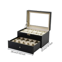 Watch Storage Box Leather Organizer Transparent for Dresser, Men