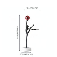 Statue with Sphere Minimalist Abstract Figurine Decorative Tabletop Sculpture for Living Room, Entryway