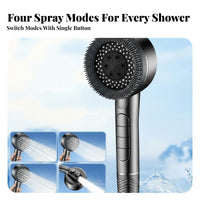 Single-Button Stop High Pressure Shower Head Multiple Spray Modes Handheld Shower Head Pause Mode