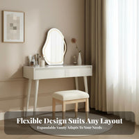 Dressing Table Set with Lighted Mirror Nordic aesthetic Bedroom Furniture for Women