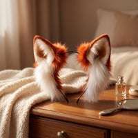 Faux Hair Headband with Ears Fuzzy Animal Ear Headband Flexible Hair Accessory for Cosplayers