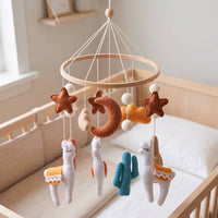 Baby Mobile with Alpaca Felt Llama Nursery Mobile Desert-Themed Cozy for Newborns