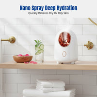 Nano Spray Facial Humidifier, Hot & Cold Dual Spray, Deep Hydration, Home Skincare Device