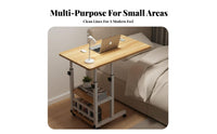 Locking Casters Adjustable Height Laptop Desk Versatile Use Overbed Table Sturdy Construction Rolling Laptop Desk Rounded Corners for Students, Apartment Dwellers, Distant Workers, Bedroom, Dorm Room, Small Areas, Classroom