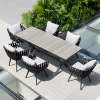 Outdoor Table Extendable Dining Table, Aluminum, for Camping, Garden, Balcony