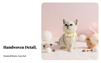 Adjustable Fluffy Ball Cat Collar Handmade Soft Ball Pet Necklace Candy Colored for Cats, Small Dogs, Daily Wear, Photo Shoots