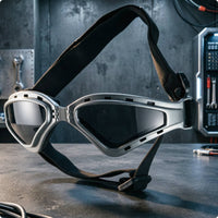 Tinted Lenses Triangular Dog Goggles Curved-Front Shape Dog Goggles Ventilated Frame Pet Gear Adjustable Strap for Outdoor