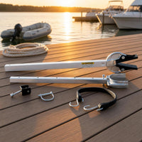 Adjustable Transom Saver Telescoping Outboard Motor Support Universal Motor Mount with Strap Heavy-Duty for Anglers, Trailering