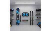 Padded Wall-Mounted Ski Rack ABS Plastic Wall Mounted Ski Rack Black and Blue