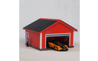 Roll-up Door 1/64 Garage Diorama Pitched Roof Miniature Garage Model Ribbed Texture