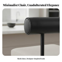 Industrial Look Upholstered High Stool with Backrest Designer Design Bar Chair Modern Minimalist Home Furniture Sturdy Base for Design Enthusiasts, Homeowners, Restaurant Owners, Kitchen Island, Counter, Cafe, Dining Room