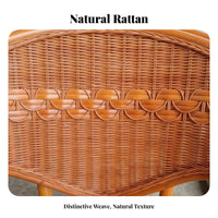 3 Pieces Handwoven Design 3 Piece Rattan Furniture Set Tempered Glass Tabletop for Apartment Dwellers, Homeowners, Balcony, By the Window, Sunroom, Indoor