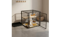 Litter Box Compatible Indoor Cat Villa Large Cat Enclosure