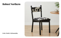 Nordic Design Upholstered Wooden Chair Retro Aesthetic Upholstered rearrest Chair designer-inspired aesthetic Household Furniture Soft Upholstery for Homeowners, Interior Designers, Restaurant Owners, Dining Room, Kitchen, Cafe, Home Office