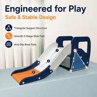 Toddler Slide, Kids Indoor Freestanding Synthetic Material Play Set with Steps Rails, Children's Climbing for Active Fun